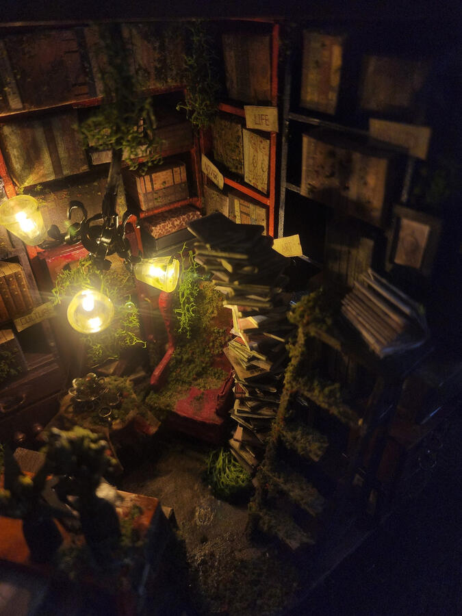 decrepit library